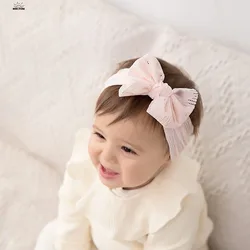 1PC Cute Hair Bows Baby Girl Headband Newborn Lace Elastic Headband Girl For Children Turban For Baby Hair Accessories