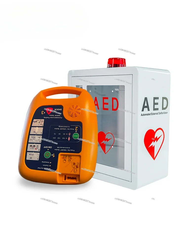 Portable Automated External Defibrillator (AED) Storage Hanging Box: Emergency First Aid Alarm System Cabinet