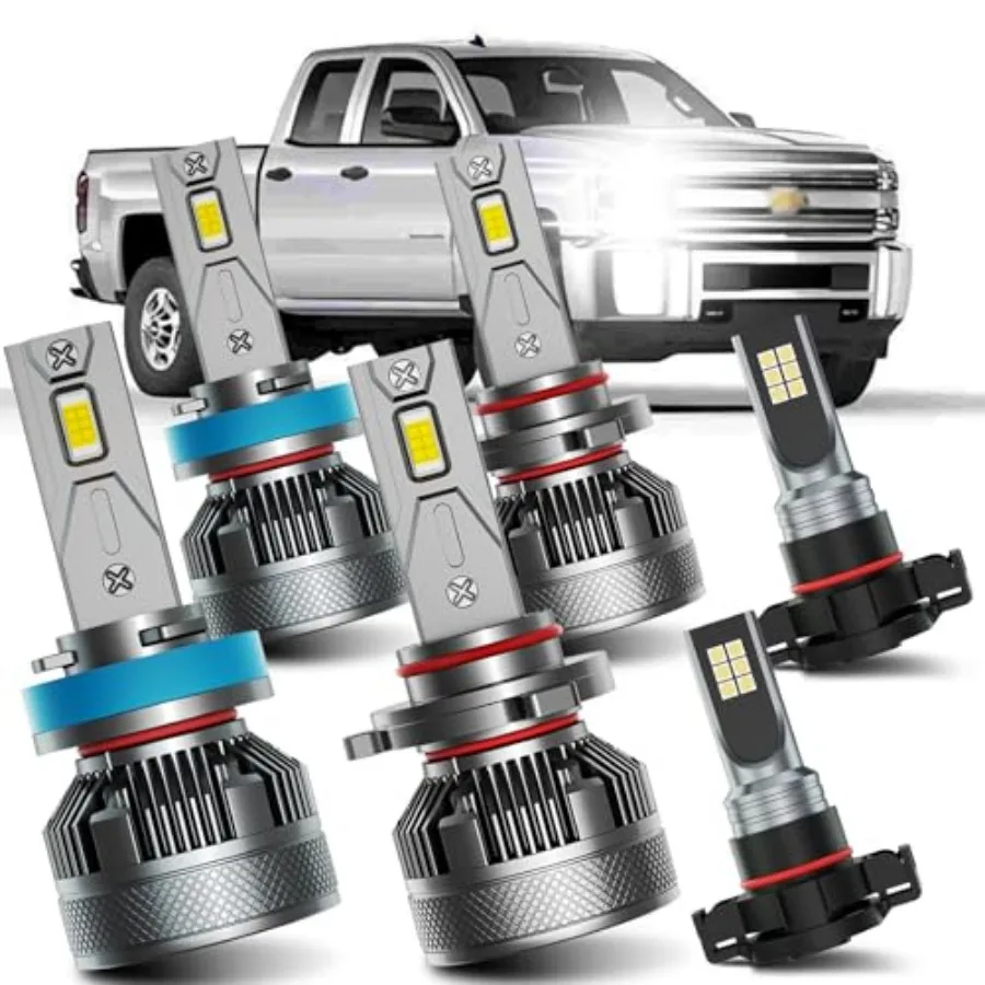 

Подходит для Chevrolet Silverado 1500 2500 3500HD 2007-2015 годов выпуска: Комплект противотуманных фар (ближний/дальний свет) 6000K, белый свет, Plug-and-Play, сверхъяркие