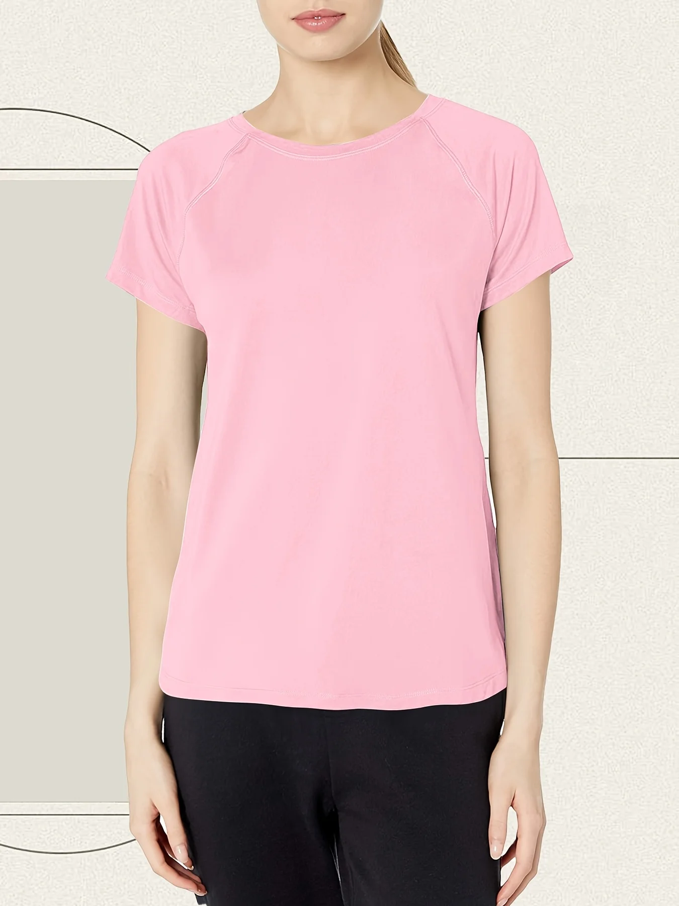 Schnell trocknendes Damen-T-Shirt mit kurzen Ärmeln und Widerstandsfähigkeit für Fitnessstudio, Sport, feuchtigkeitsableitend, Rundhals-T-Shirt, Training, Übung, Fitnessstudio, Sport-Shirt – Detail 6