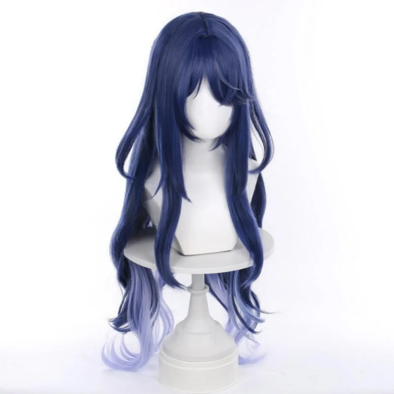 Genshin Impact Lauma perruque longue bleu gris perruque mixte résistant à la chaleur perruques synthétiques Halloween carnaval Costume jeu de rôle + bonnet de perruque