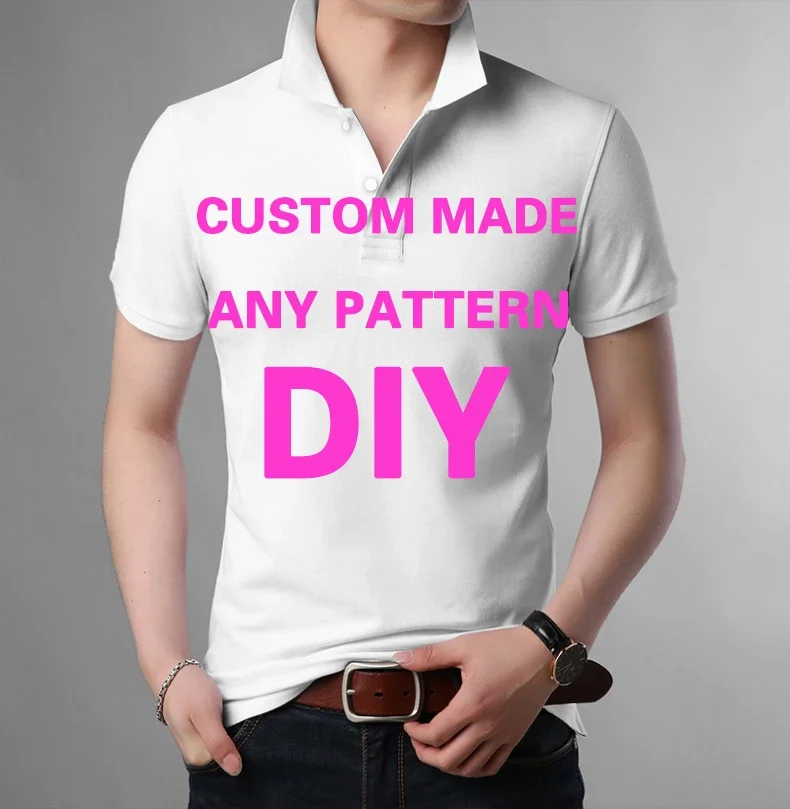 Men Jacket Fashion DIY VIP Link Custom Design Pattern Custom Made 3D Print Summer Harajuku Casual Polo Shirts Drop Shipping