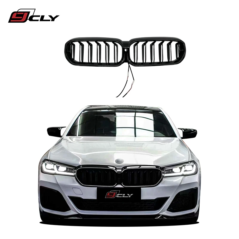 for 2021- 2023 bmw 5 series  G30 /G38  led light grille auto body parts car front bumper grille