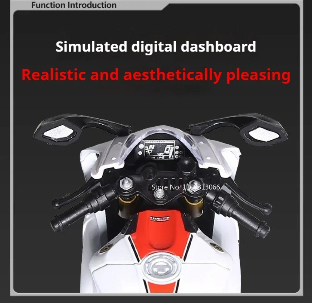 1:12 Legierung R1 R3 Motorradmodelle Spielzeug Legierungsautos Lenkbare Räder Miniatur-Motorrad mit Licht und Sound Fahrzeuge Tischdekoration – Detail 5