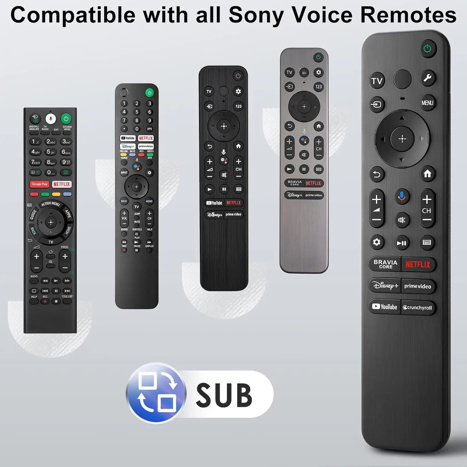 RMF-TX910U Voice Remote Control for Sony Bravia TV Remote Replacement, Compatible with All Smart LED/OLED and Google Smart TVs
