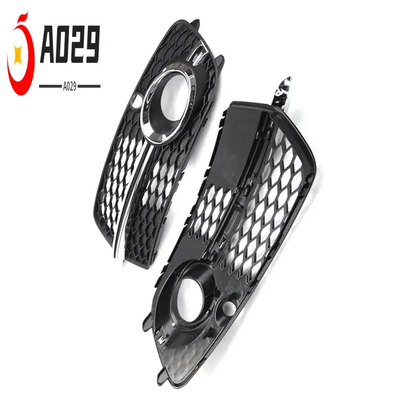 

A029-2PCS Car Front Fog Light Grill Cover Parts Accessories For Q5 S-Line 2013-2017 8R0807682N 8R0807681S
