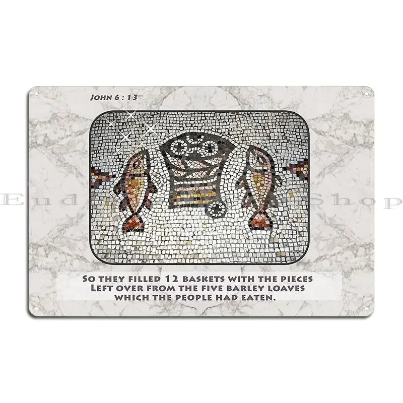 Five Loaves And Two Small Fish Metal Signs Funny Customize Wall Plaque Garage Designing Tin Sign Poster