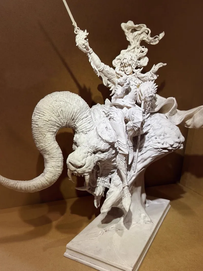 GK Warrior Anime Male Figure White Mould Resin Model Unpainted Assemble DIY Toy