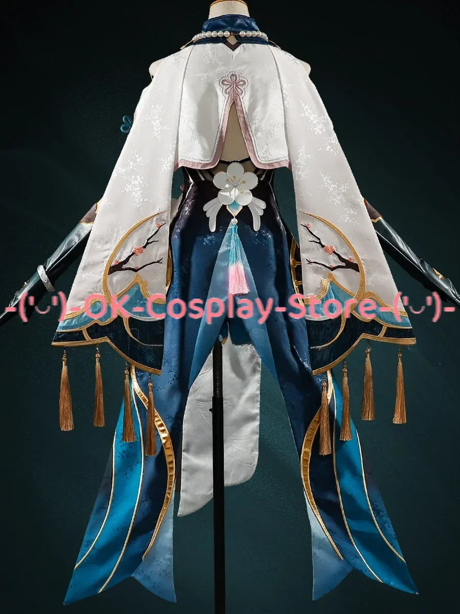 Honkai Star Rail Ruan Mei Cosplay Costume Wig Dress Uniform Earrings Headwear Satins Fabric Set Scholar Genius Society Halloween