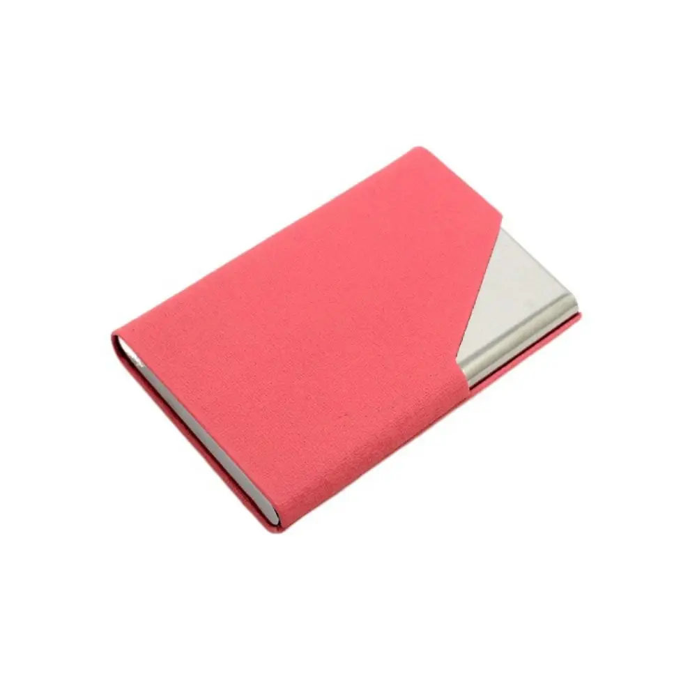 Creative PU Leather Card Holder Magnetic Stainless Steel Name Card Case Portable Durable Name Card Storage Office