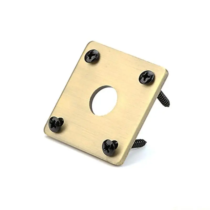 31BE Square Jackplate Replacement Metal Flat Base Bottom Jacks Plate with Mounting Screws for Electric Guitar Electric Bass