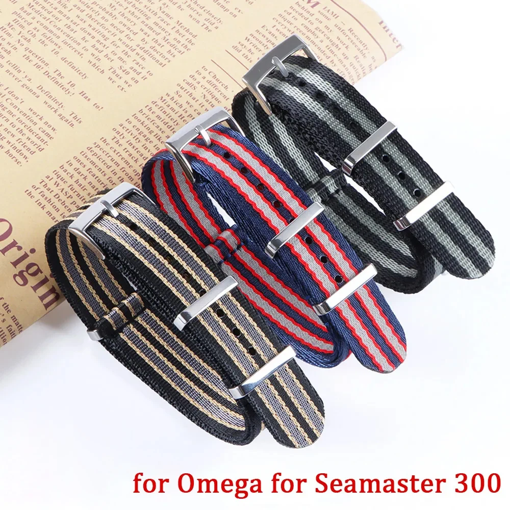 

Nylon Watch Strap for Omega 007 for Seamaster 300 20mm Canvas Watchband for Rolex Military Sport Bracelet for Tudor Wrist Band