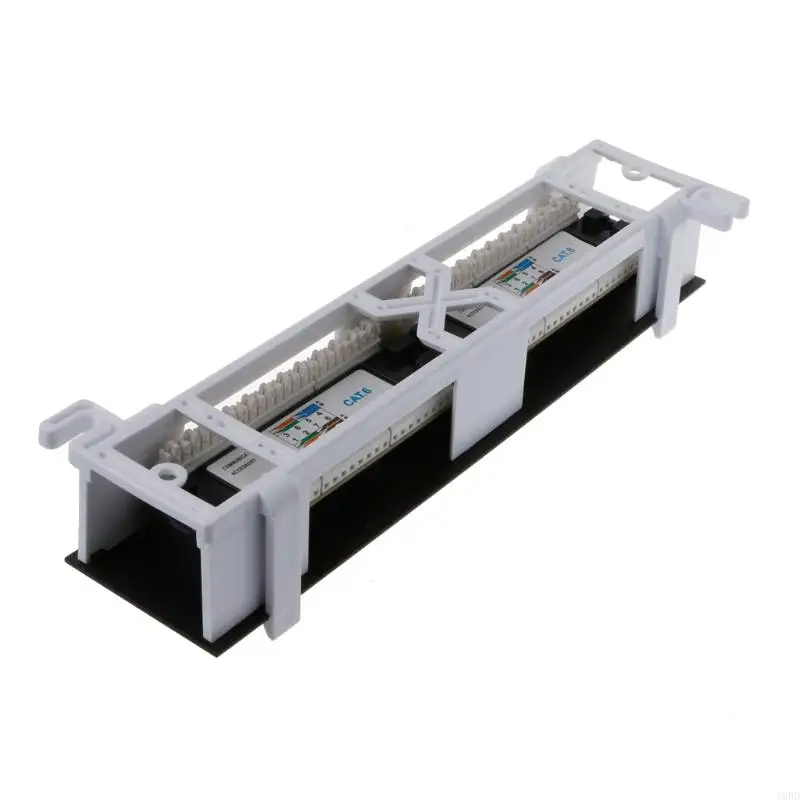 A9BD 12-Port Blank Patch Panel Rack Mount Cable Management For Cat5e/Cat6 RJ45 Ethernet Modules Panel