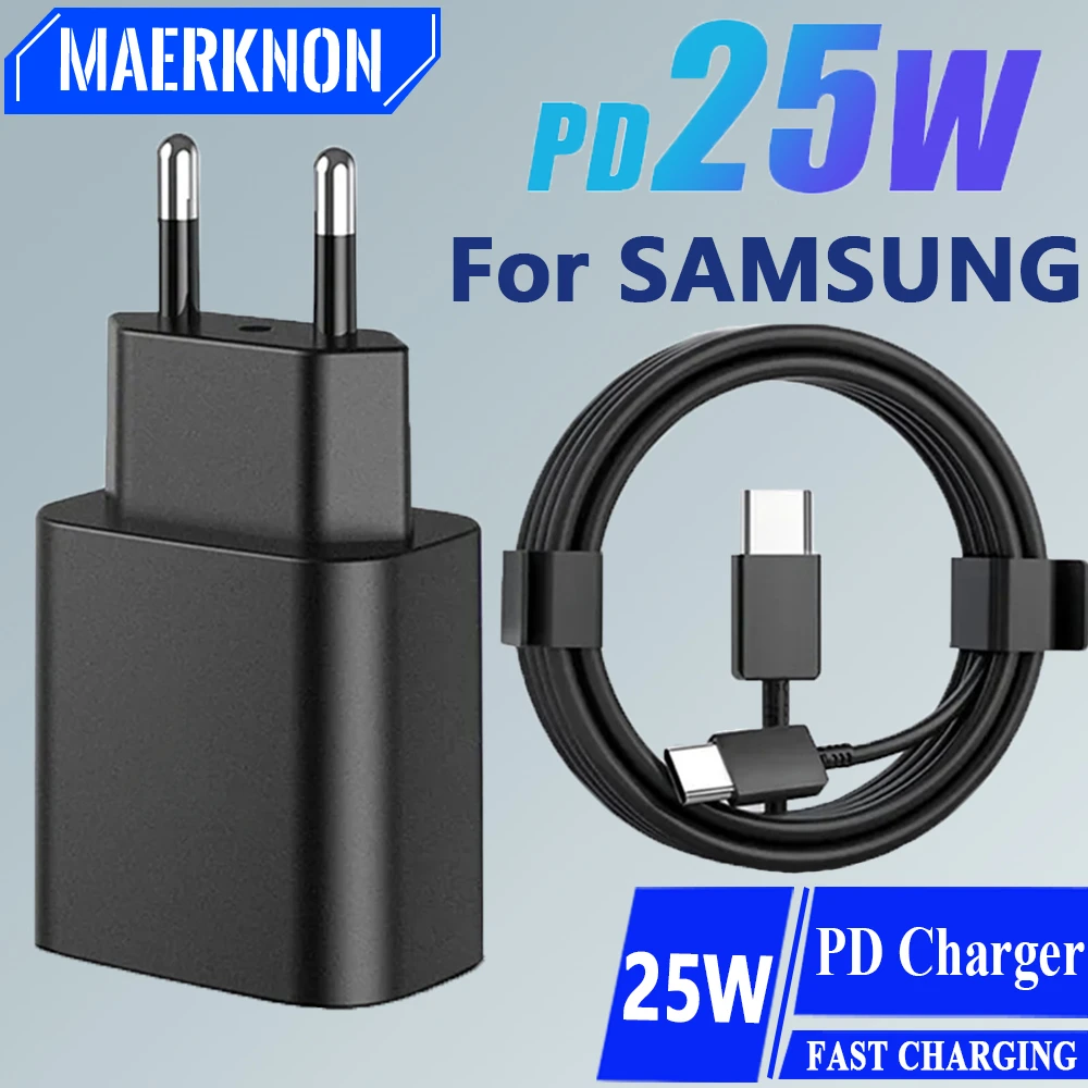 For Samsung PD 25W Charger Ariginal Type C Fast Charging Wall Adapter for Samsung S23 Series iPhone 15 14 Xiaomi Mobile Phone