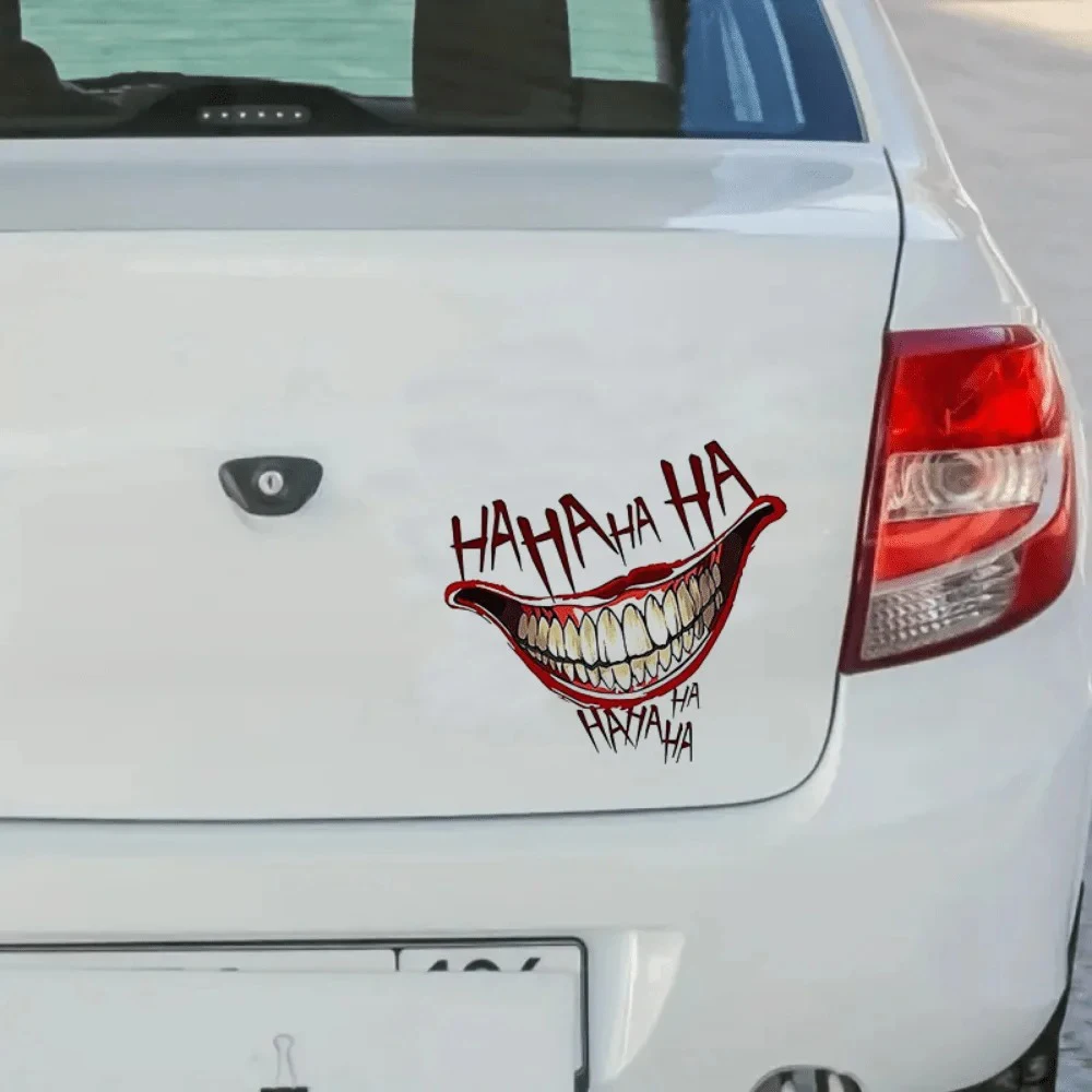 2PCS Clown Mouth HAHAHA Graffiti Stickers for Jeep Car Truck Van SUV Motorcycle Window Wall Cup Bumpers Waterproof Crafts Decals image 6