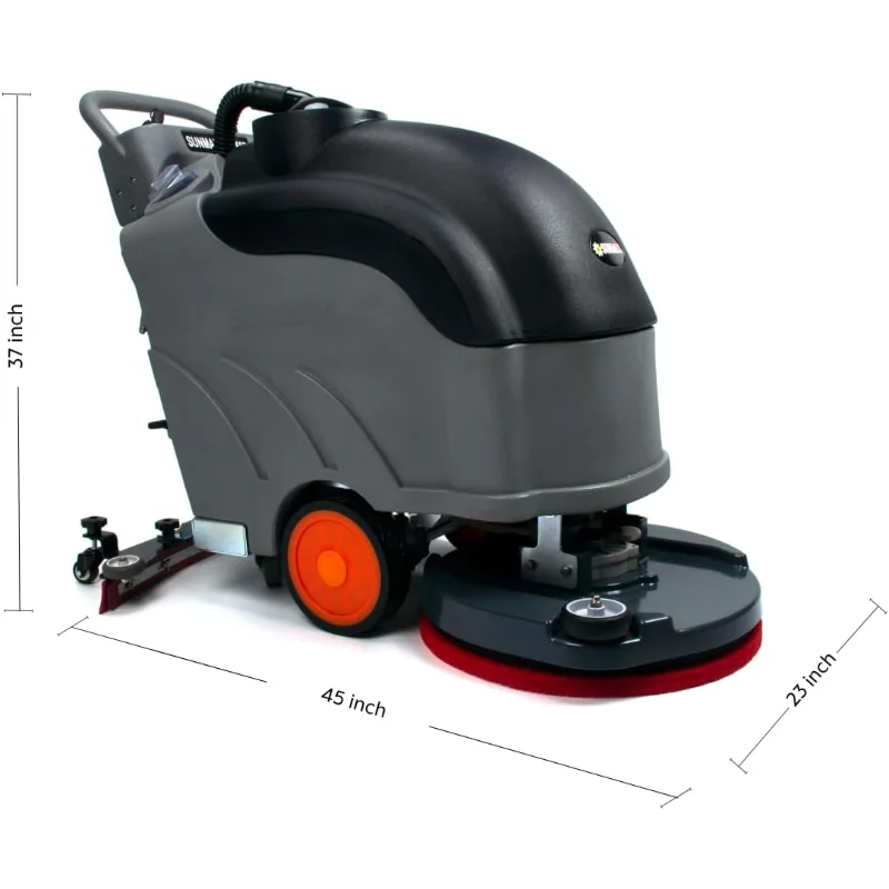 Machine de séchage d'épurateur de sol automotrice de 22", ensemble complet de pièces, largeur de raclette de 31", réservoir d'eaux usées de 14,5 gallons, 36000 pieds carrés/h