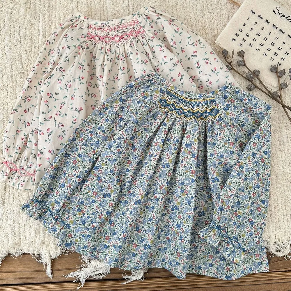 

Осенняя детская одежда для девочек, детские топы, ручная вышивка, топ с длинными рукавами и принтом по индивидуальному заказу, одежда для куклы для девочек