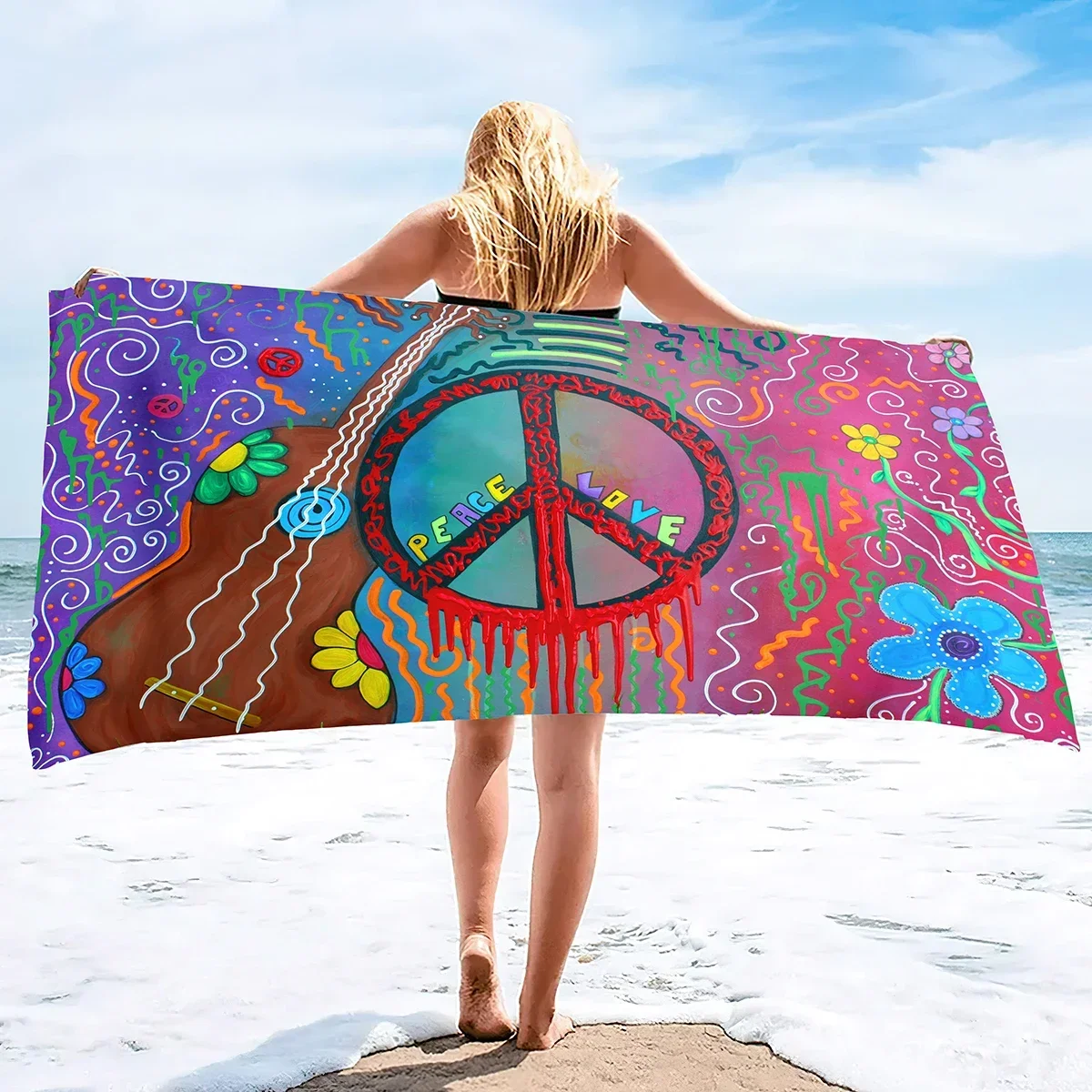 Microfiber Sand Free Beach Towel Super Absorbent Lightweight Blanket for Travel Pool Swimming Bath Camping Yoga Girl Women Men