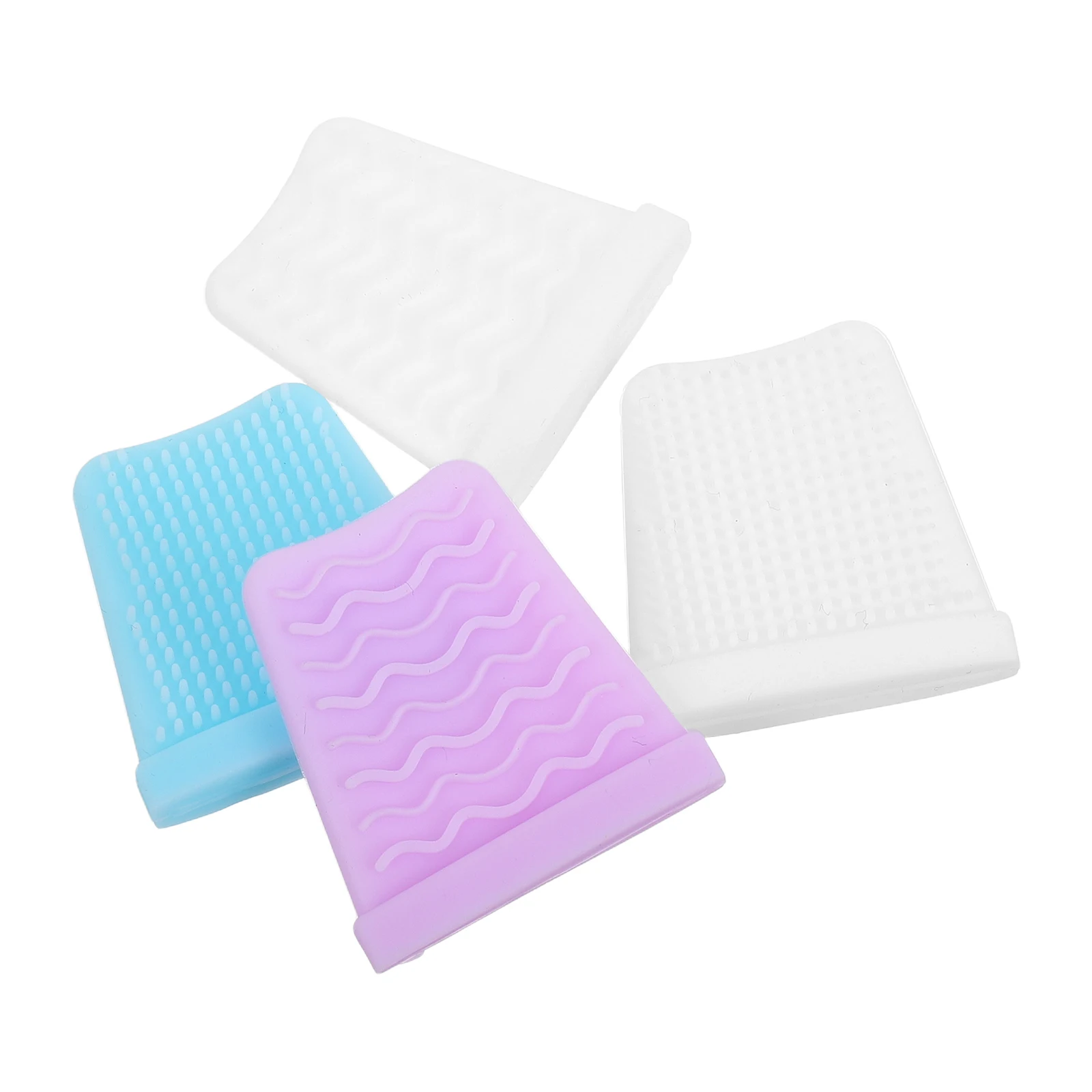 ปลอกซิลิโคนป้องกันสำหรับเครื่องขูดหน้า 4 ชิ้น สำหรับเครื่องมือขจัดสิ่งสกปรกบนผิวหน้า ปลอกสำหรับไม้พายขัดหน้า อุปกรณ์ทำความสะอาดผิวหน้า