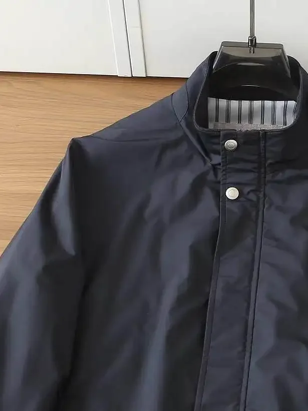 Italian BC simple casual men's old money style stand-up collar jacket