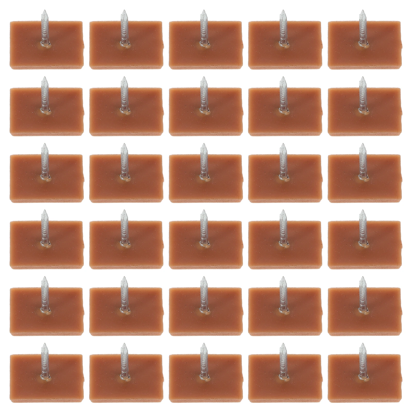 

30pcs Rectangular Plastic Furniture Leg Pads Anti-Slip Chair Feet Glides Easy Install Gripper Spikes Tables Chairs Nail-On