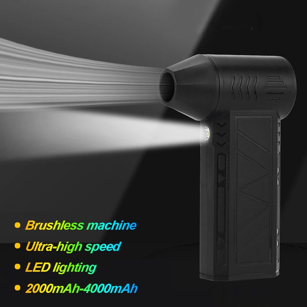 130,000RPM Air Blower Turbo Jet Fan Electric Power Display Handheld Mini Dust Cleaner High Speed Duster Gun Cleaning Tool