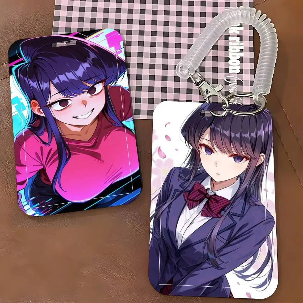 1pc Anime K-Komyushou Desu Komi Shouko ID Card Sleeve School Card Access ID Card Bus Meal Card Protective Sleeve Easy Push