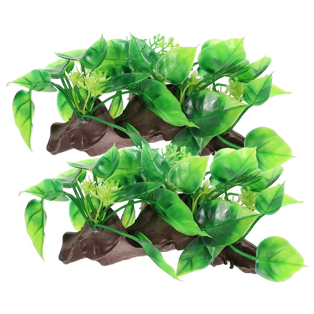 

2 Pcs Water Plant Plastic Large Fish Tank Decorations Aquarium Decorations for Fish Tank Betta Plants Freshwater Pet Supplies