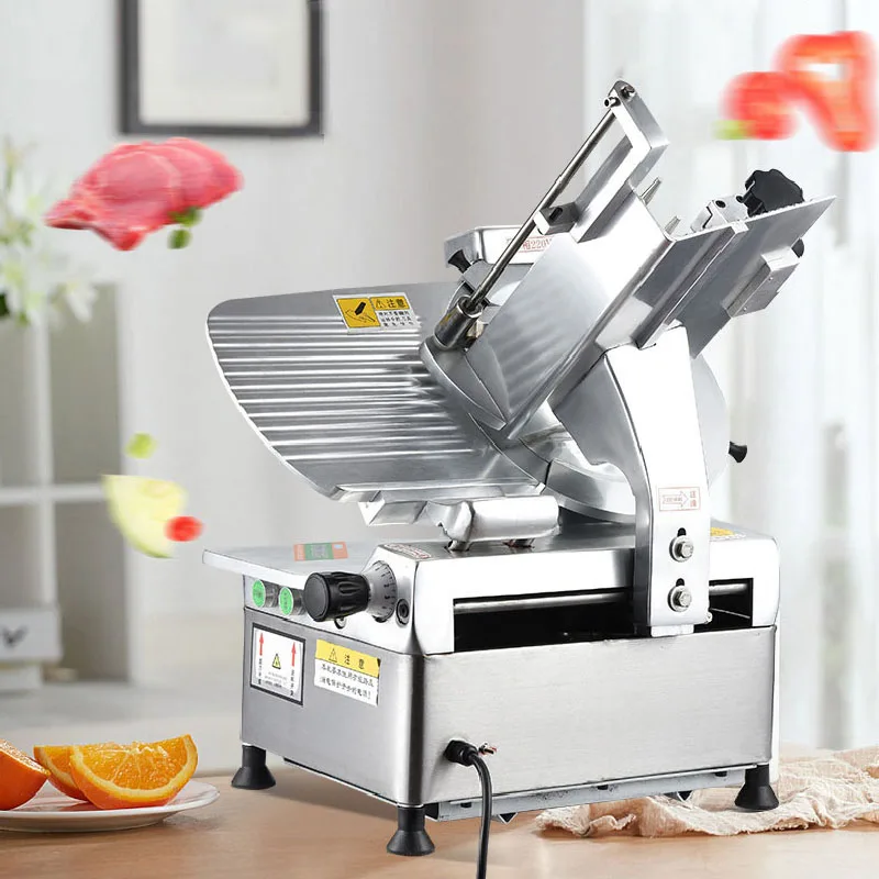 Automatic Electric Meat Slicer Mutton Roll Grinder Food Mincer Knife Beef Lamb Slicing Machine Electric Food Slicer Dual Motor