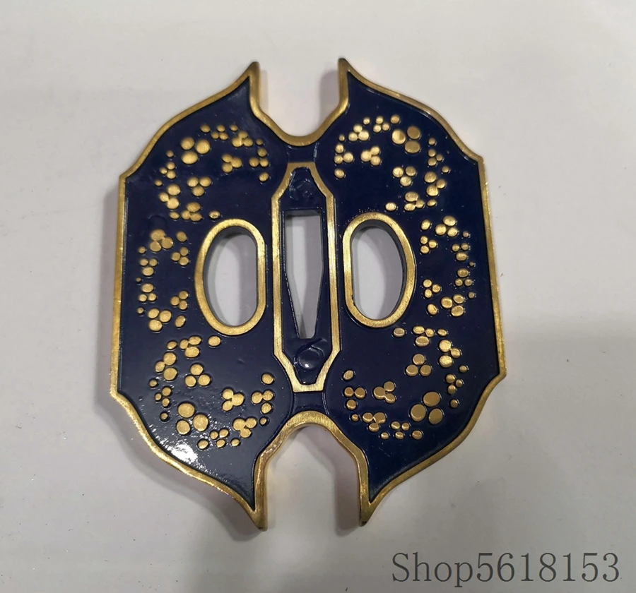 A Set gold Copper  Tsuba Guard for Anime Sword