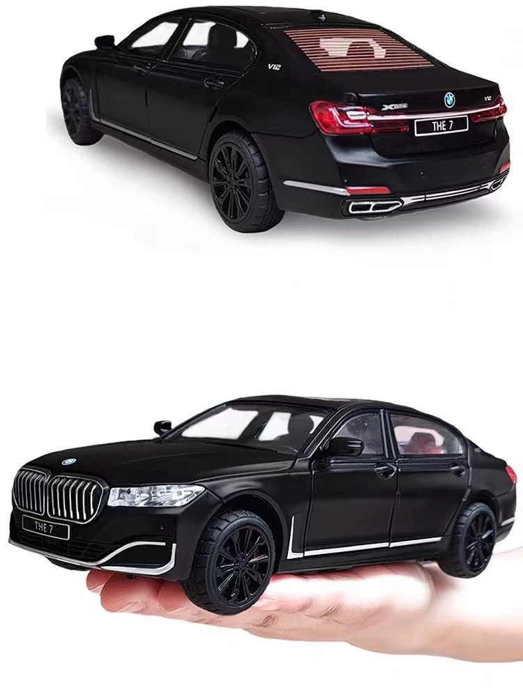 BMW 760 progression 7 Limousine Alliage Diecasts et véhicules jouets, modèle de voiture, son et lumière, nervure arrière, jouet, ornement pour enfant, cadeau, 1:24