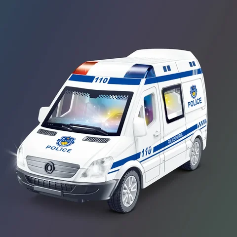 1:32 Minibilmodell Diecast Presenter Ambulans Brandbil Polisbilsmodell Ljud- och Ljusfordon Simuleringssamling Leksaker 10 best sales 1 styckgjuten lastbil i skala 32 - №8