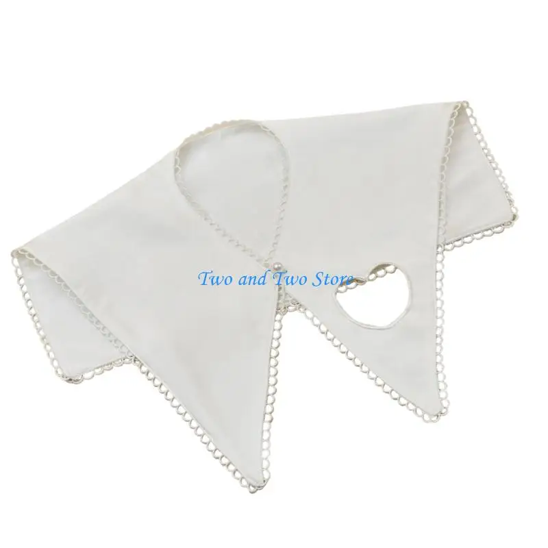 HX6F Elegant Lace Detachable Collar For Women Polyester False CollarFashion Accessory