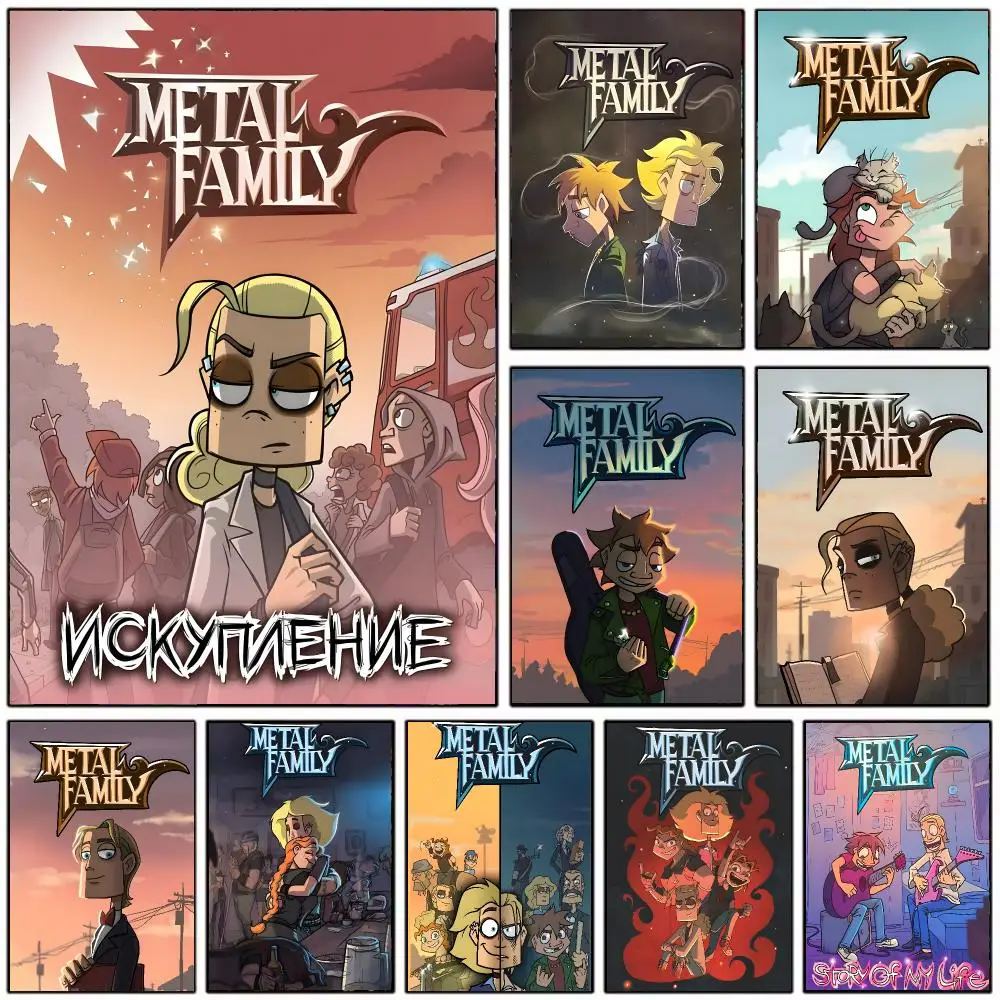 Animated Band M-metal Family Poster Modern Home Decoration Interior Design & Contemporary Wall Art Collection