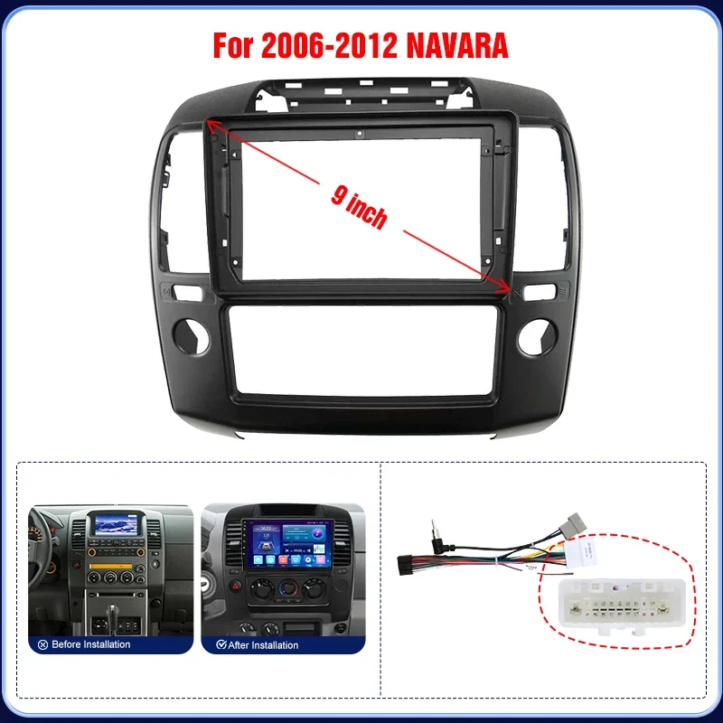 

Car Radio Fascia For NAVARA 2006 2007 2008 2009-2012 Auto Stereo 2 Din Audio Install Dash Panel Surround Frame Kit Bezel