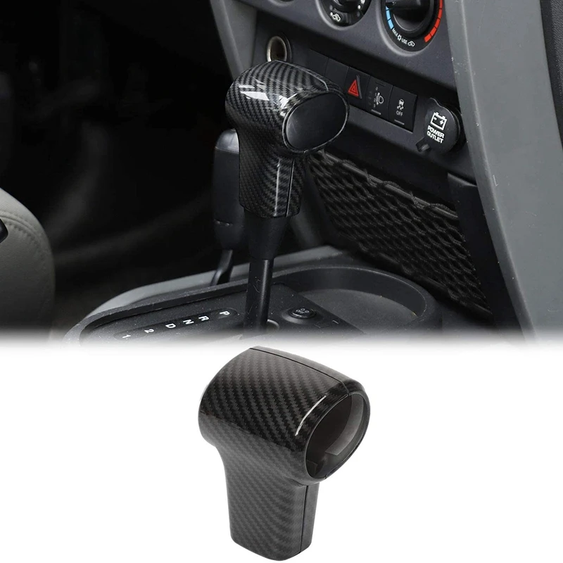 ABS Carbon Fiber Gear Shift Knob Handle Cover Fit for Jeep Wrangler 2007-2010 JK JKU Sport X Sahara Rubicon