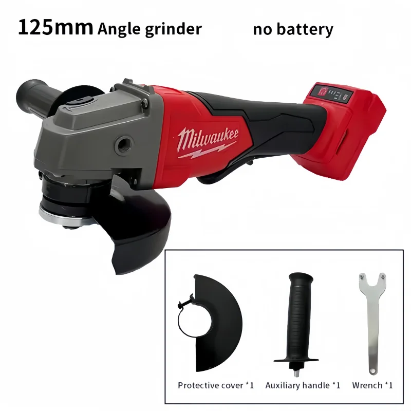 

High Power 125mm Milwaukee Brushless Angle Grinder Polishing Cutting Machine No-Lock Paddle Switch Electric Cordless Power Tools