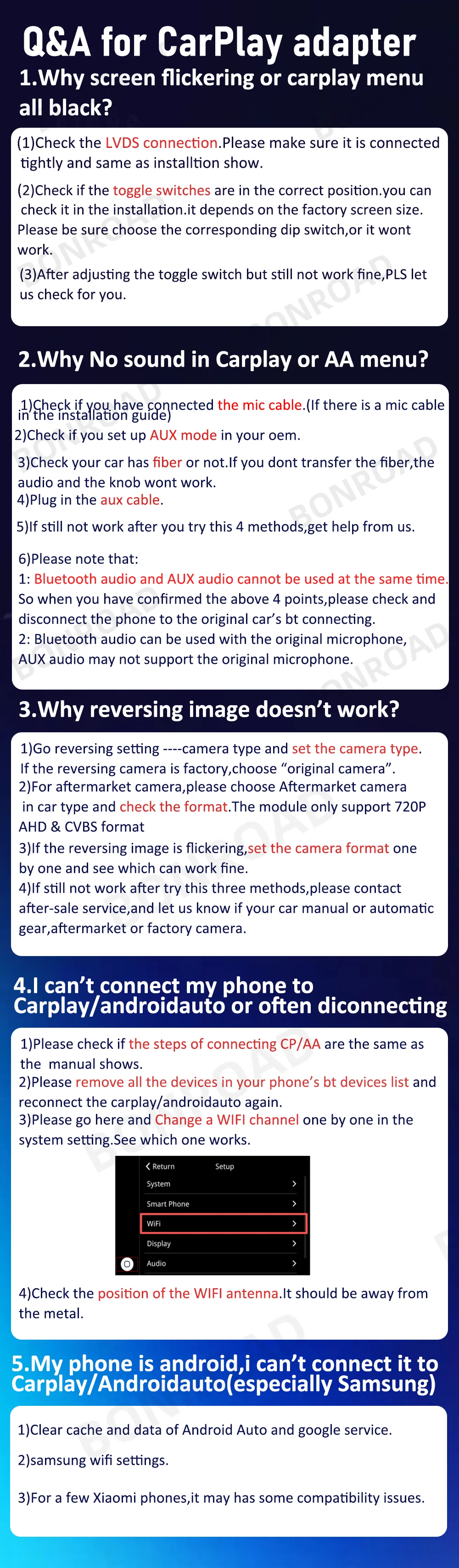 BONROAD Wireless CarPlay Android Auto Interface Smart Modul für Benz E W213 NTG 5.5 mit AirPlay Bluetooth Mirror Link Adapter – Detail 9