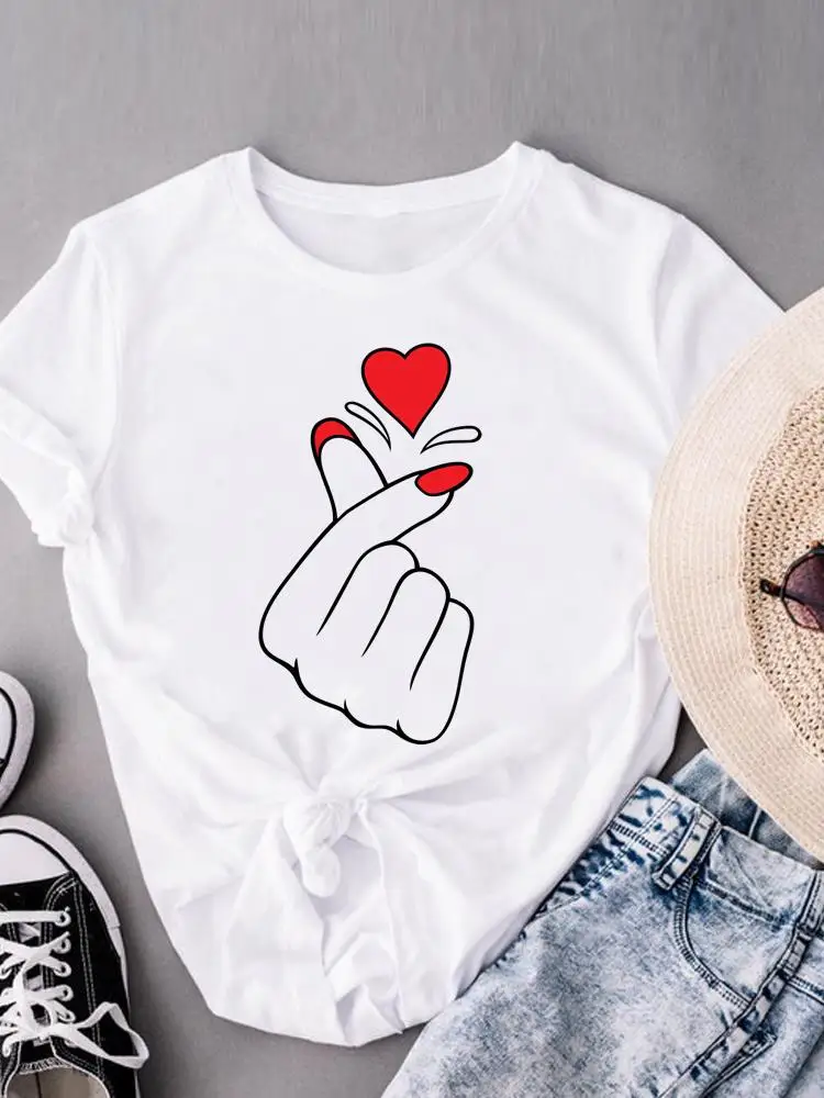 

Sweet Love Cute Lovely Clothes T Female Graphic Tee Clothing Women Fashion Lady Casual Short Sleeve Print T-shirts