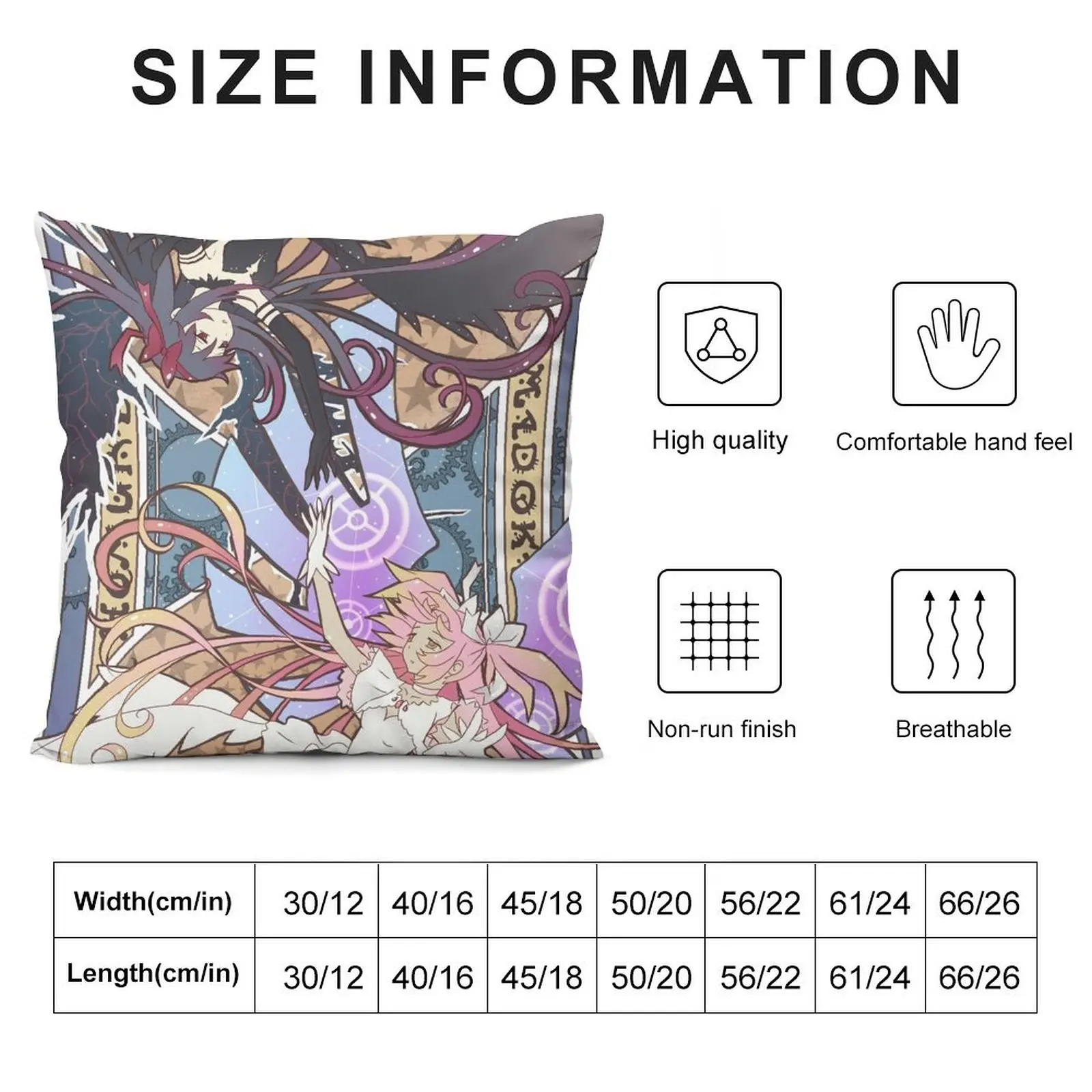 Madoka & Homura Throw Pillow Sofa Covers For Living Room Luxury Living Room Decorative Cushions pillow