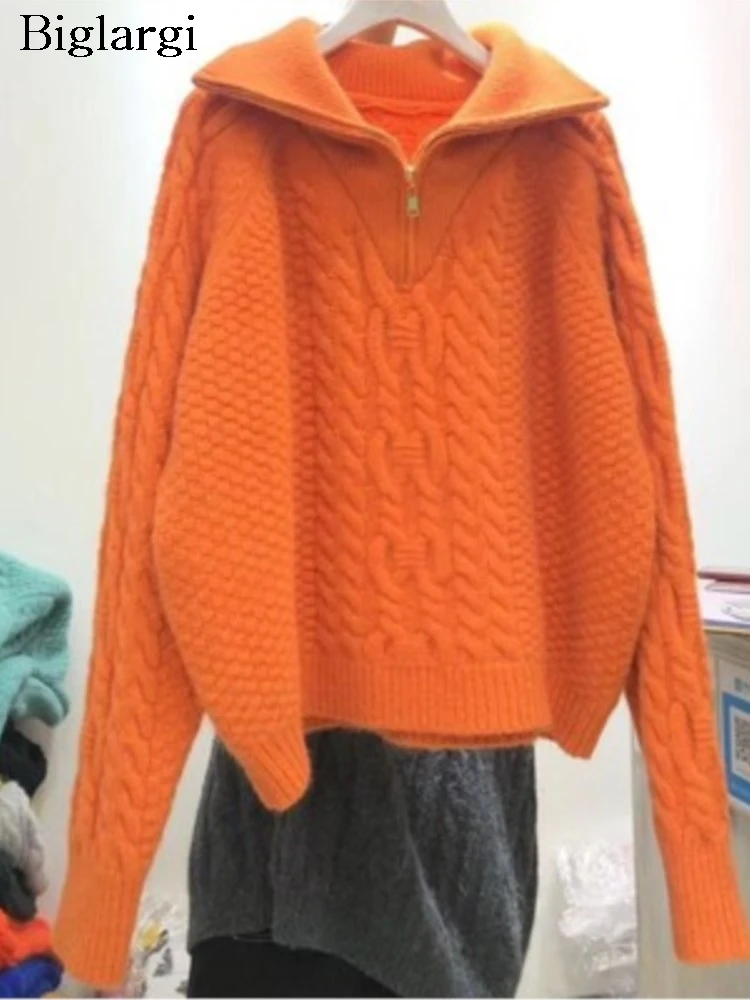 

Осень-зима вязаный свитер женский винтажный водолазка женские свитера топы пуловер с длинными рукавами повседневный свободный женский джемпер