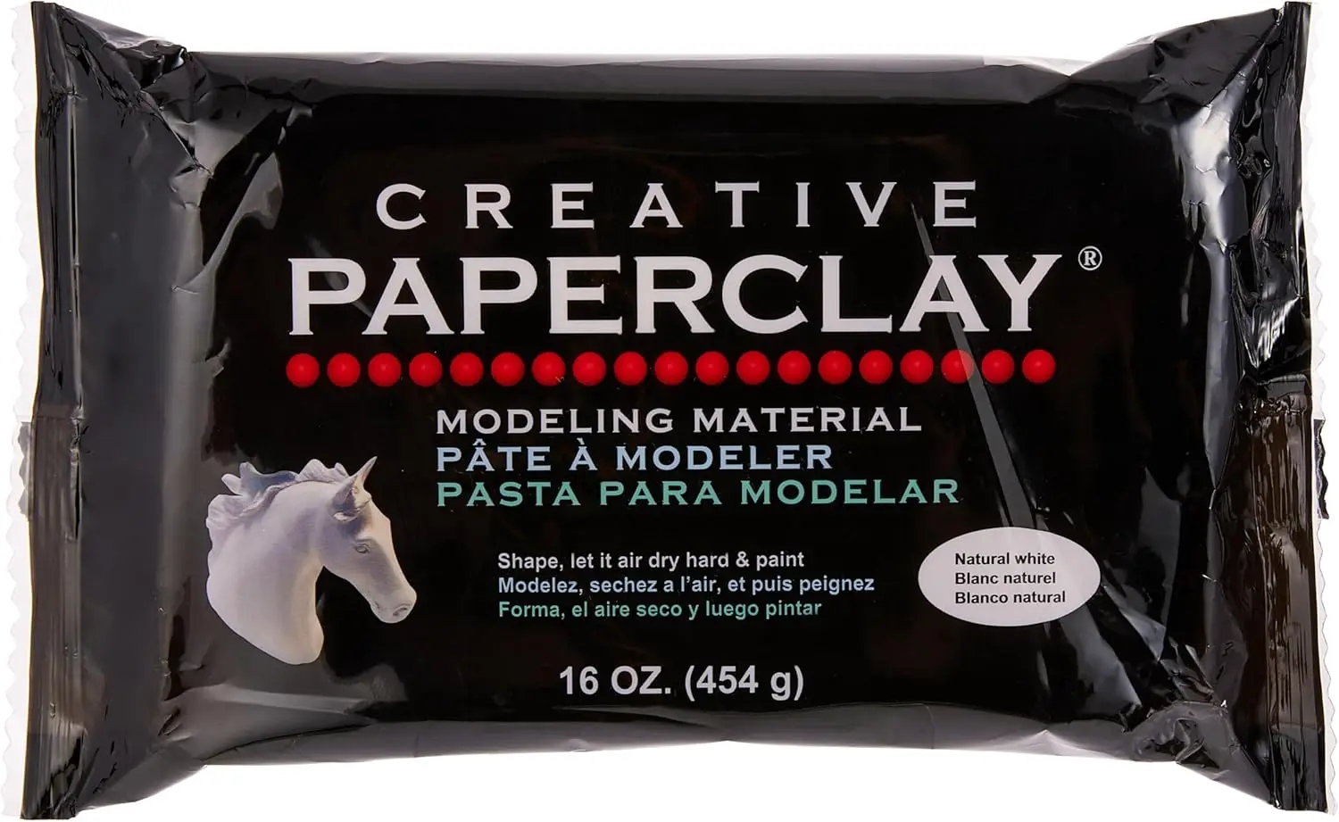 

Air-Dry Modeling Clay, 16 oz, White, Smooth & Easy to Shape