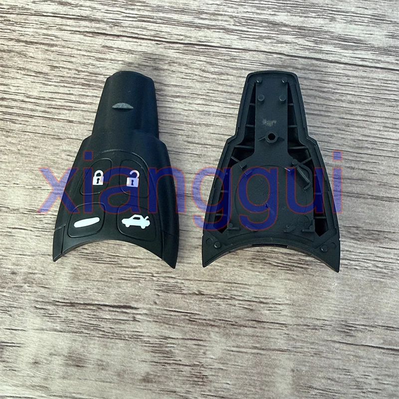 Car Key Housing Key Case Shell for For Saab 93 95 9-3 9-5 WF4 2003-2011 Soft Rubbe Button with Insert Blade Smart Card Fob Cover view 6