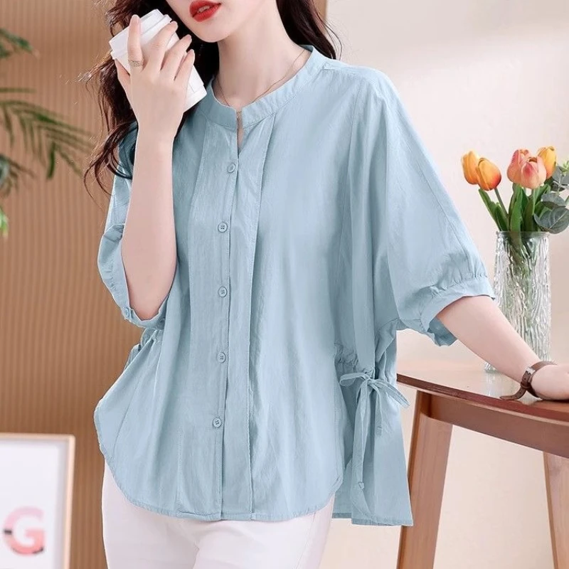 

Women's 2026 Summer New Short Sleeve Shirt Flattering Slimming Fashion Blouse Chic Versatile Casual Style