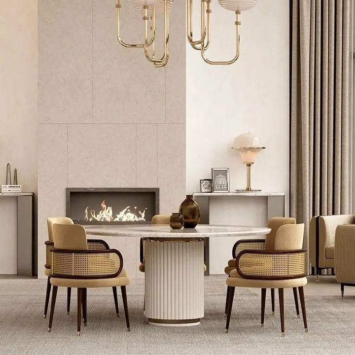 Modern Luxury Velvet Hotel Dining Room Chairs With Solid Wood Leg Rattan Lobby Negotiation Chair Restaurant Leather Table Usage