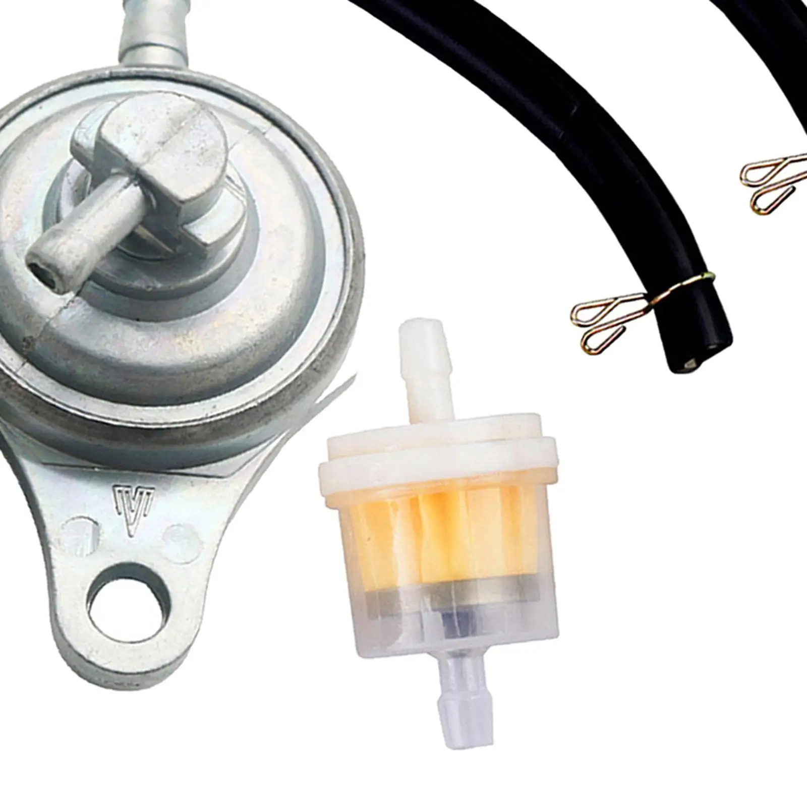 High Quality Universal Aluminum Inline Fuel Oil Switch with Filter for 50CC 125CC 150CC GY6 Scooter Tuning view 6