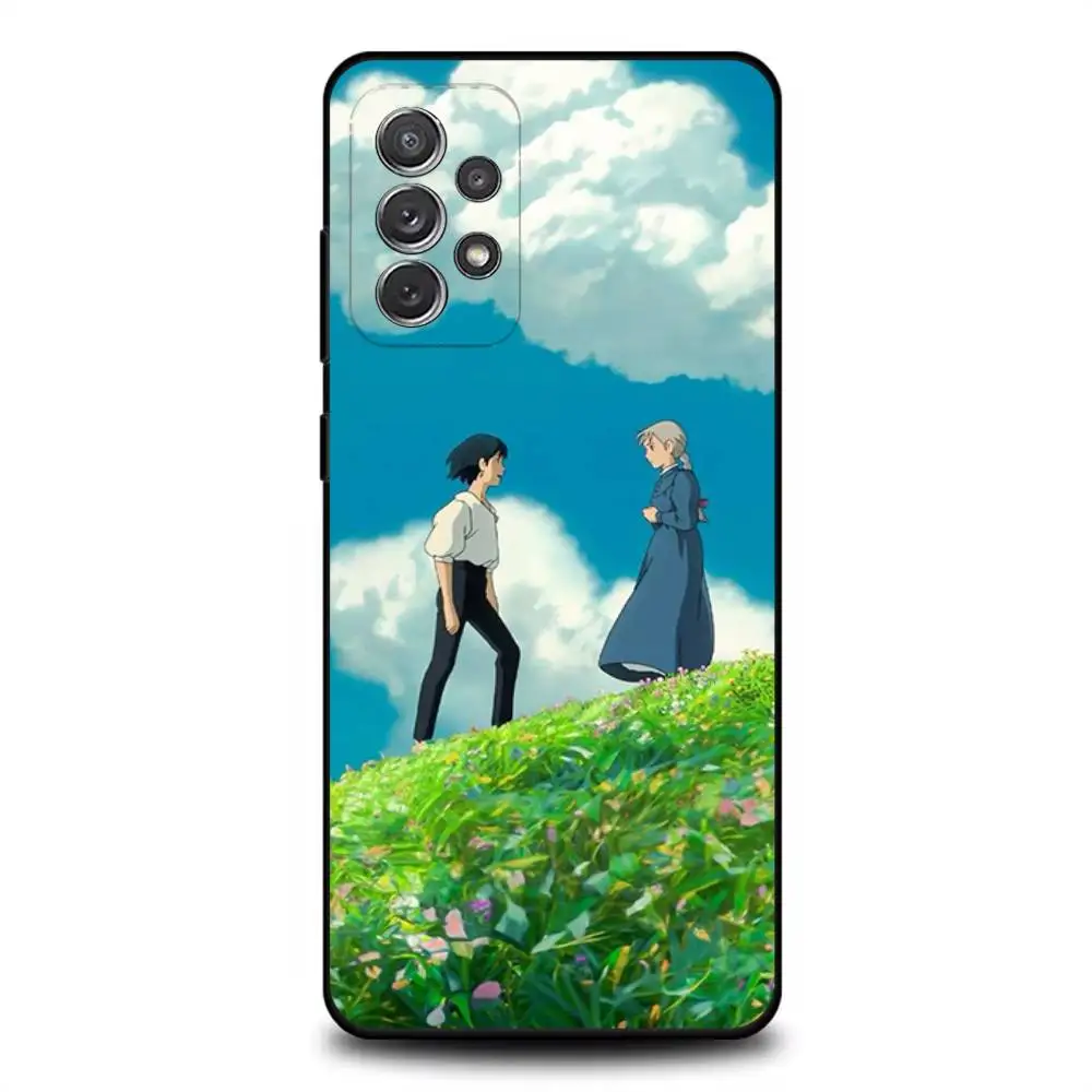حافظة هاتف H-Howl Anime s-Sophie لهاتف سامسونج S 25,24,23,22,30,21,10,9,Ultra,Plus,Lite,FE,4,5G حافظة ناعمة سوداء