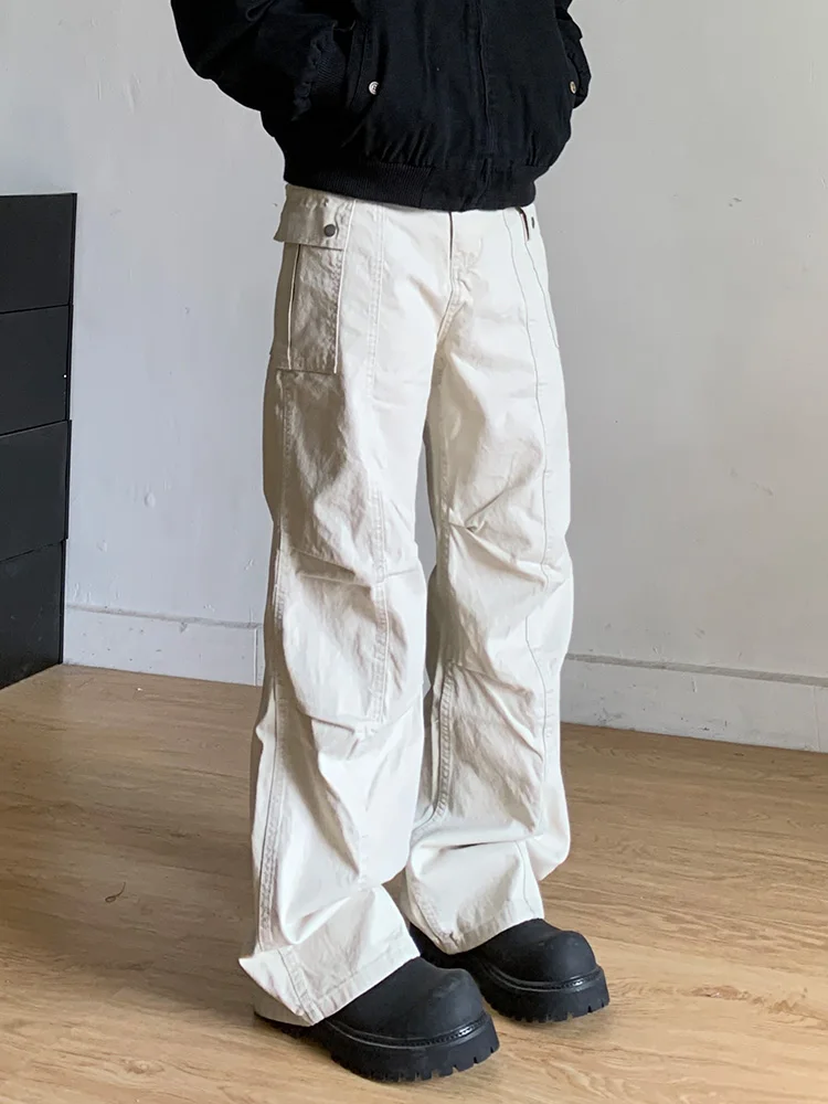 

Американские рабочие брюки в стиле ретро, мужские и женские свободные прямые брюки, модные повседневные брюки, молодежные весенне-летние брюки