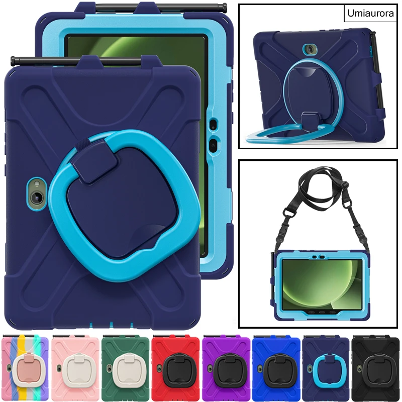 

For Samsung Tab Active5 Pro SM-X350 SM-X356B Active 4 Pro 10.1 inch T630 T636B T540 Tablet Case Pull Ring Stand Shockproof Funda