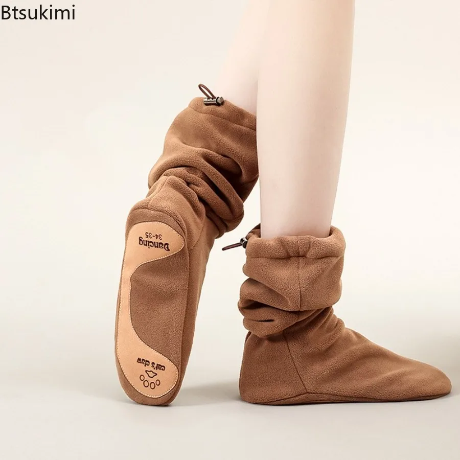 

Women Warm Ballet Boots Warm Velvet Boots Dance Boots Warm Up High Top Ballet Shoes Training Shoes Thickened Ballet Dance Shoes